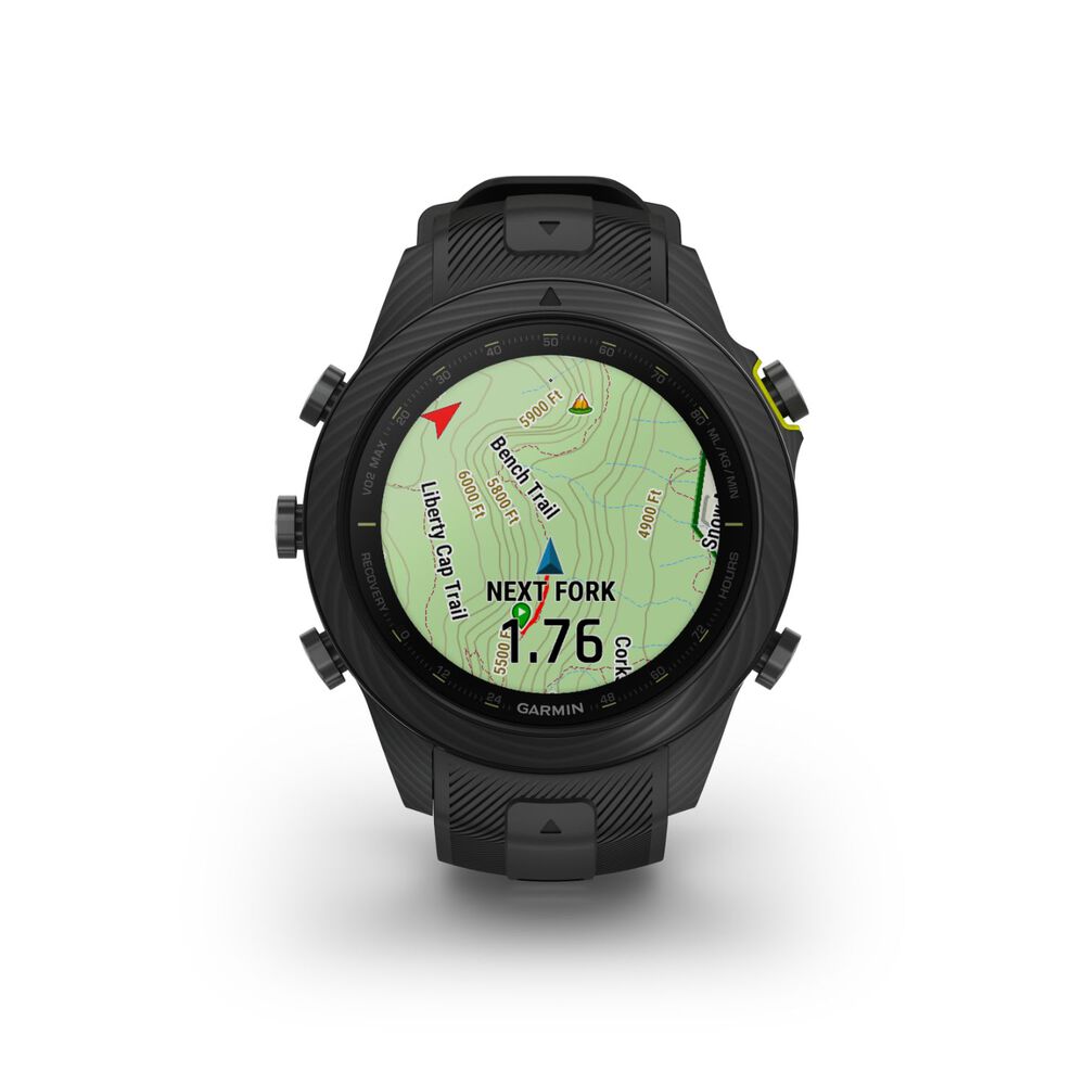 Garmin MARQ® Athlete (Gen 2) Carbon Edition 46mm Case Black Silicone Strap Watch image number 2