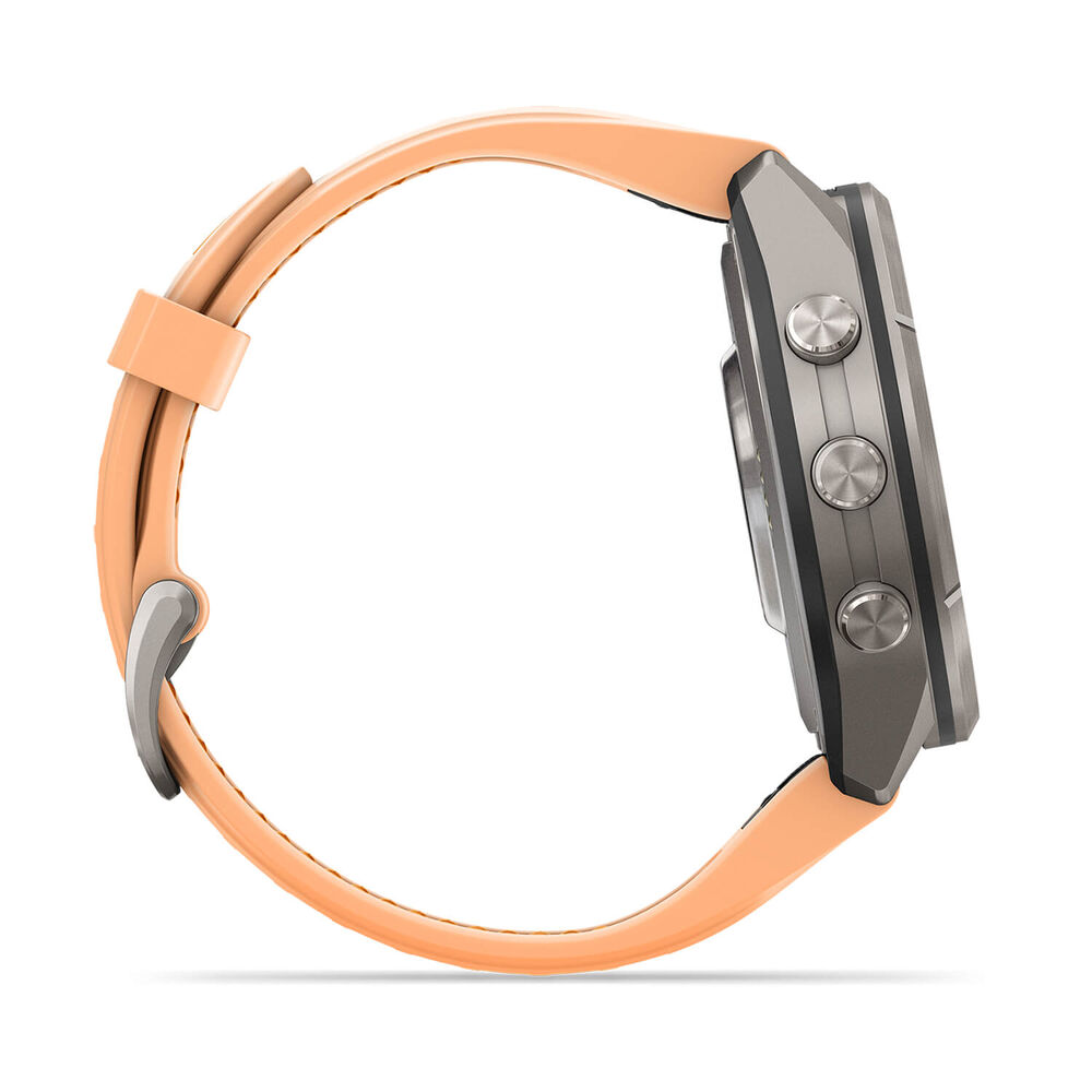 Garmin fenix 9 Pro 43mm Titanium Shell Pink/Autumn Orange Silicone Strap Watch
