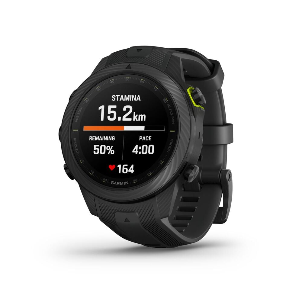 Garmin MARQ&reg; Athlete (Gen 2) Carbon Edition 46mm Case Black Silicone Strap Watch