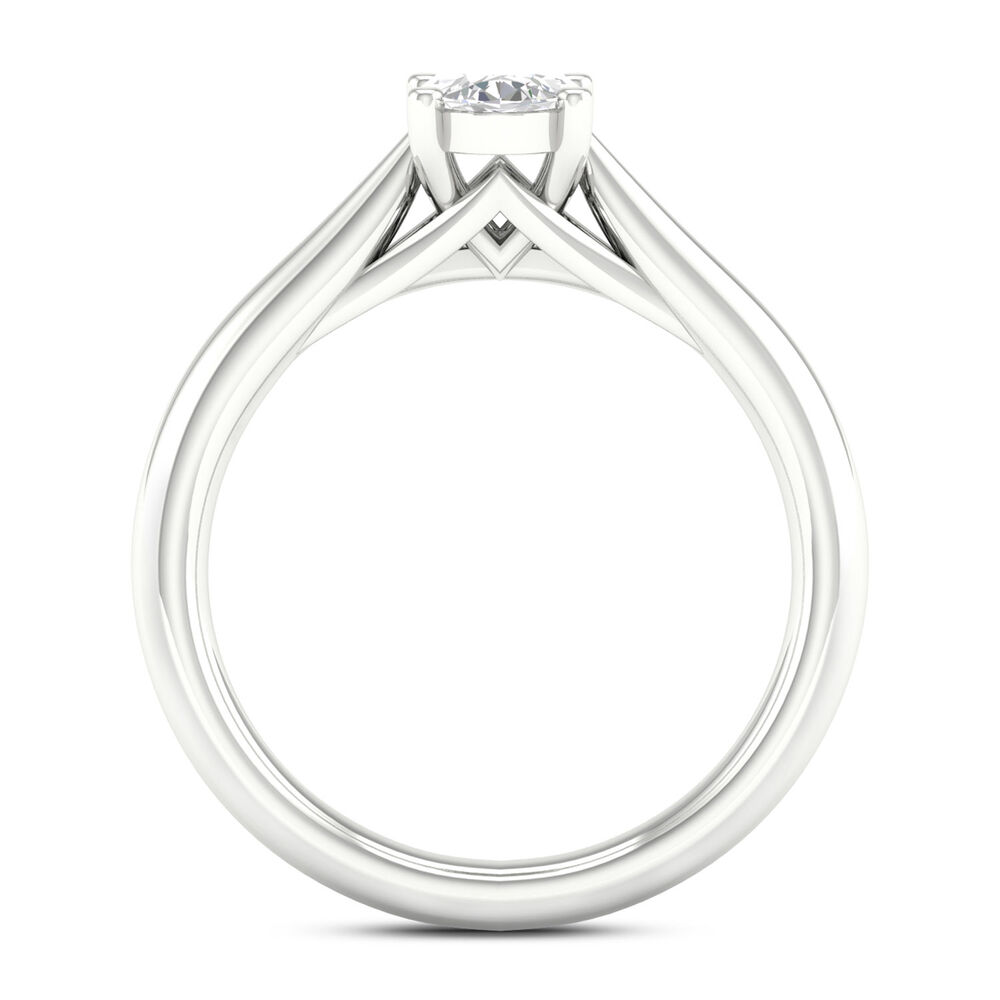 18ct White Gold 0.70ct Oval Diamond Orchid Setting Ring image number 2