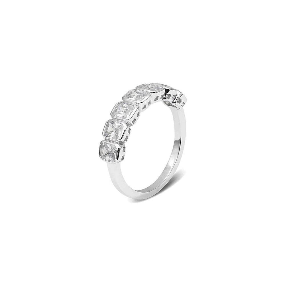 CARAT* London Silver Cassidy Emerald Line Ring