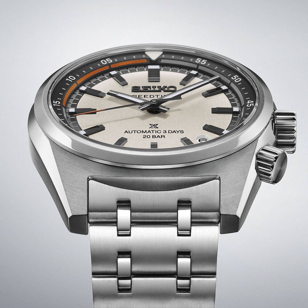 Seiko Speedtimer 6R ‘Compact Countdown’ Grey-White Contrast 39.5mm Dial Steel Bracelet Watch image number 4