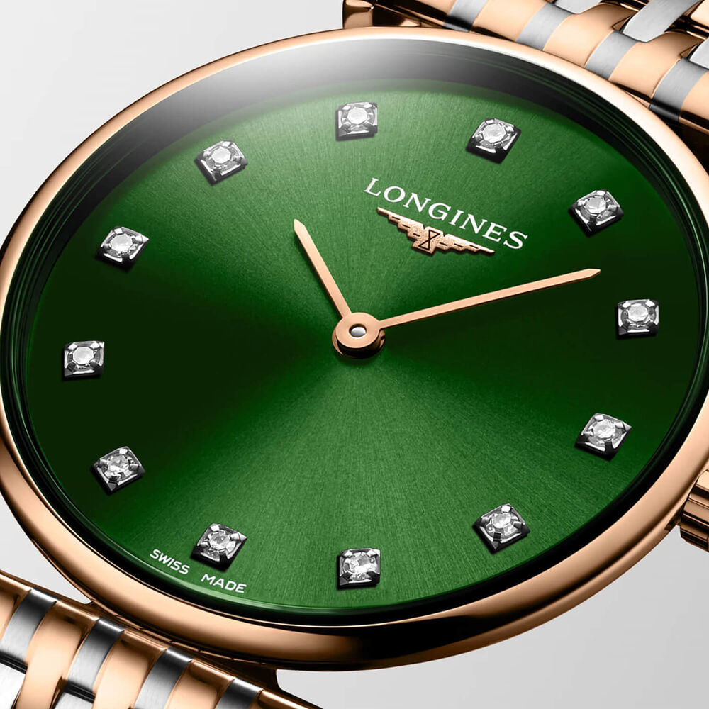 Longines La Grande Classique 29mm Green Dial Diamond Dots Two Tone Steel Bracelet Watch image number 2