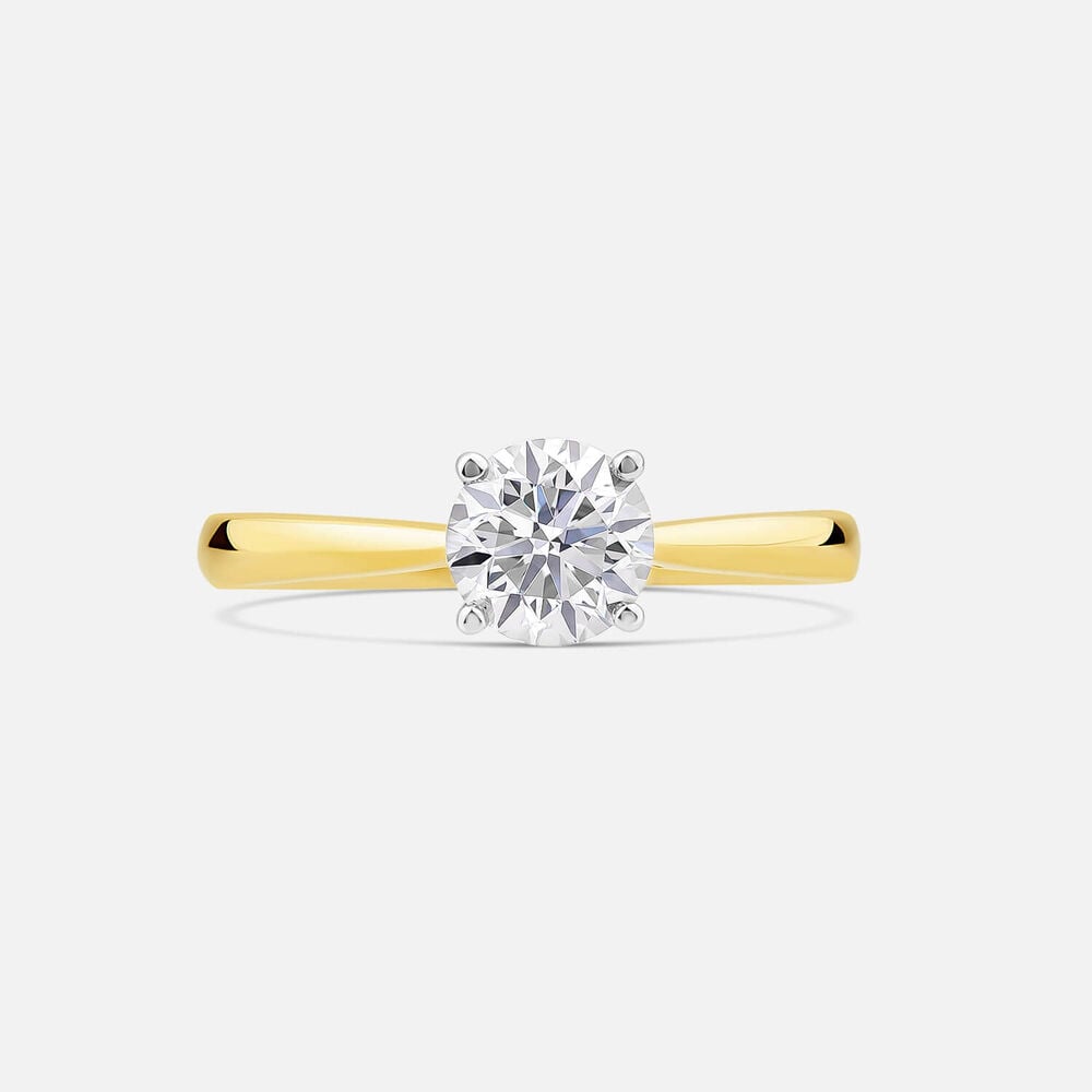 18ct Yellow Gold 1.00ct Round Brilliant Diamond Four Claw Solitaire Ring