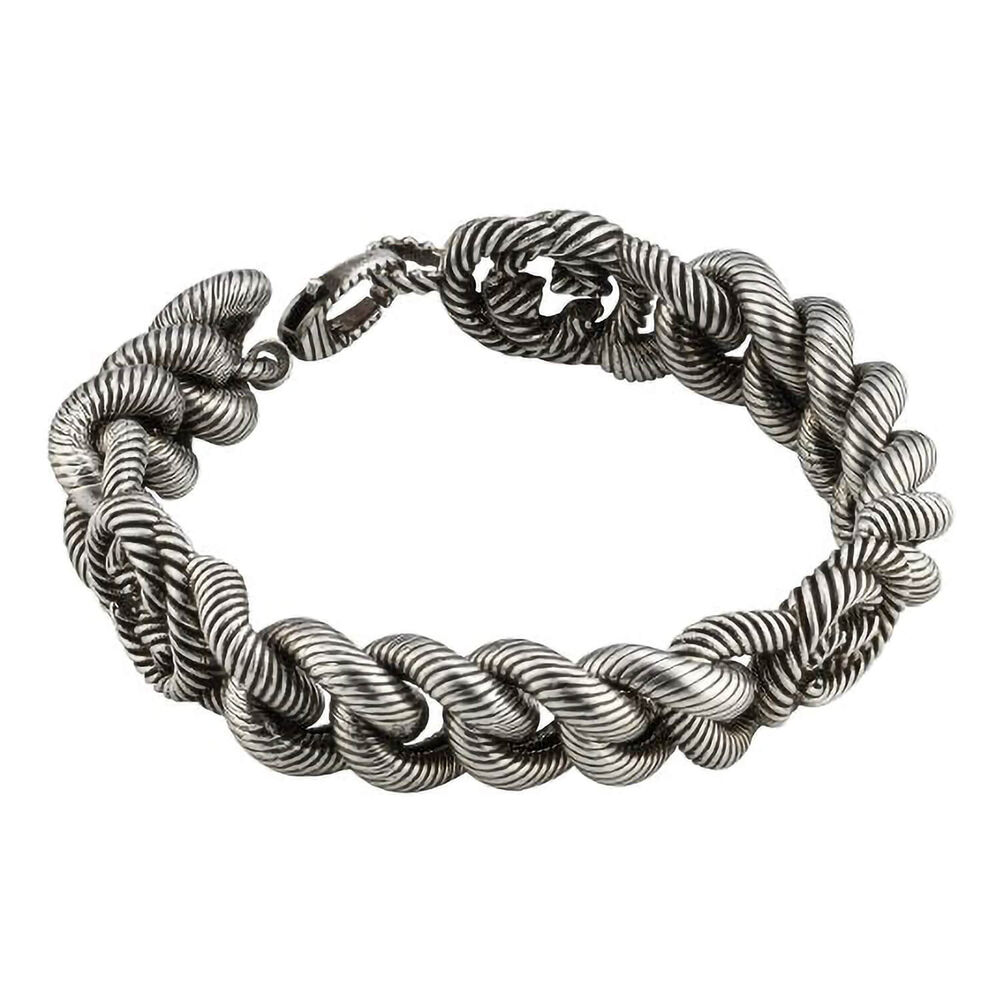 Interlocking G Small Gourmette Bracelet in Aged Silver image number 0