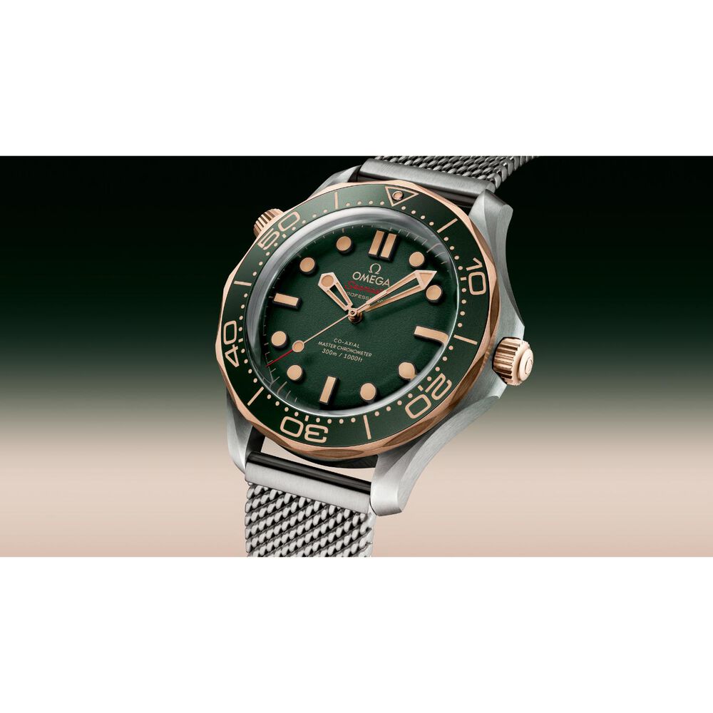 OMEGA Seamaster Diver 300M 42mm Green Dial Bronze Gold Titanium Case & Bracelet Watch image number 5