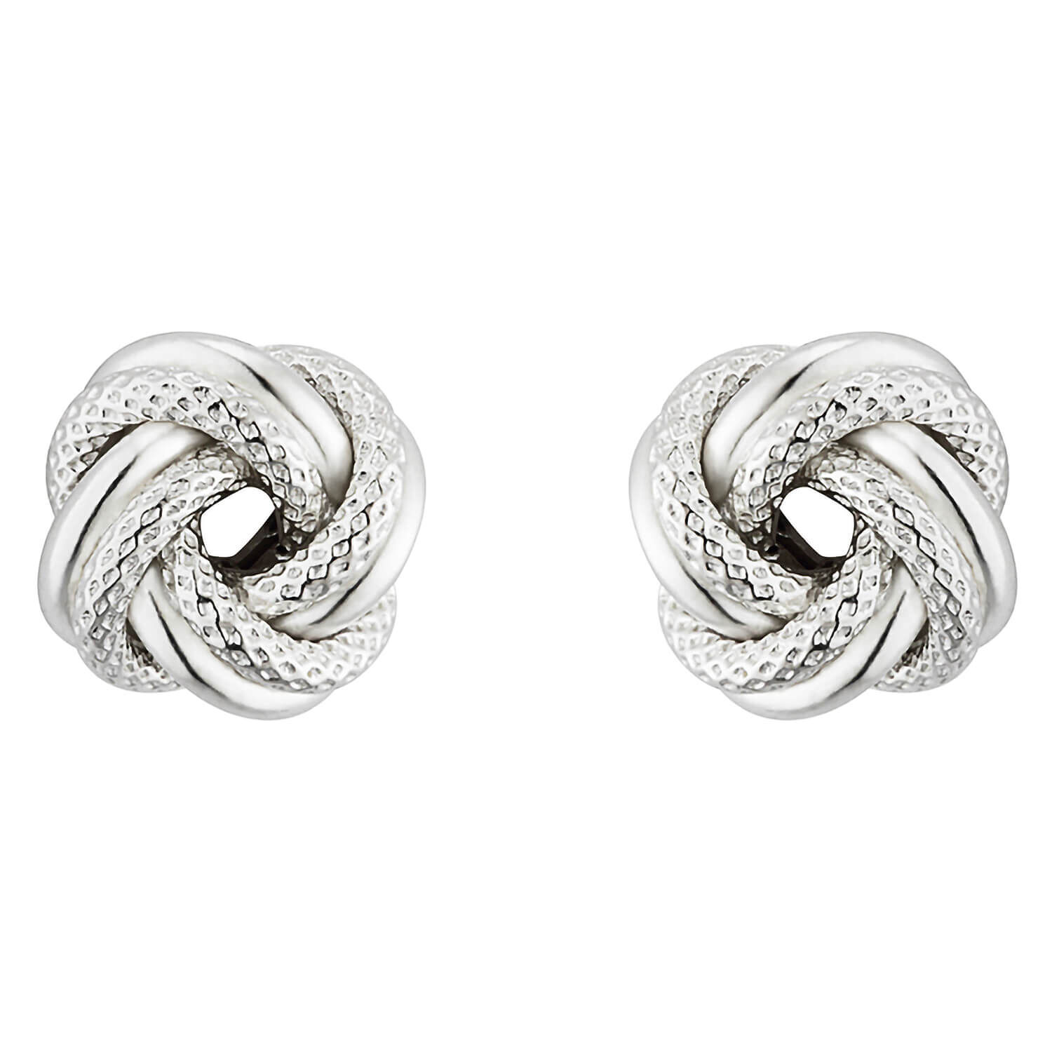 Silver knot top earrings