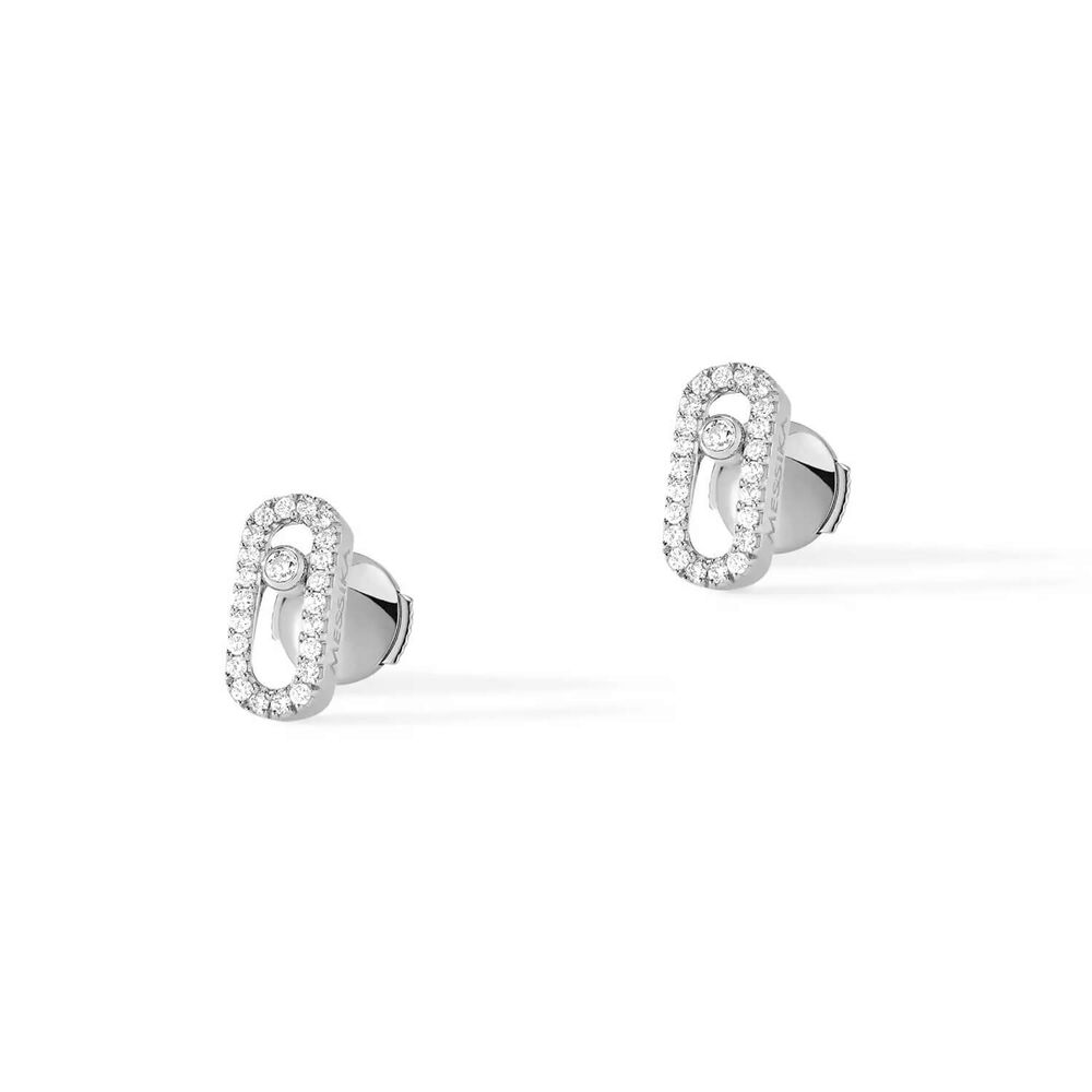 Messika Move Uno 18ct White Gold 0.18ct Diamond Stud Earrings