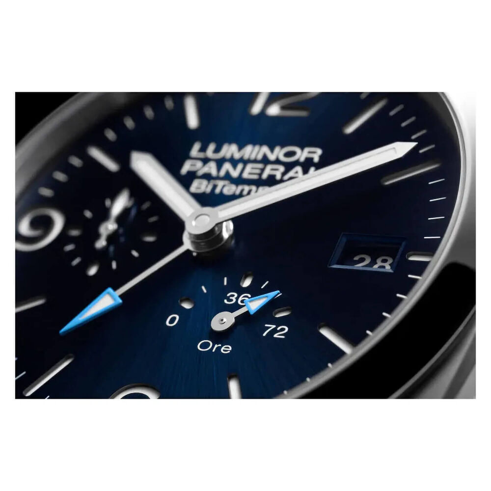Panerai Luminor 44mm BiTempo Blue Dial Strap Watch image number 4