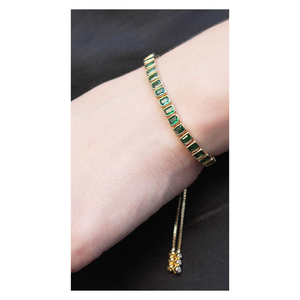 CARAT* London Cassidy Emerald Yellow Gold Vermeil Adjustable Bracelet image number 2