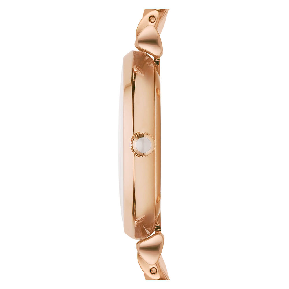 Emporio Armani ladies' cubic zirconia rose gold-tone bracelet watch