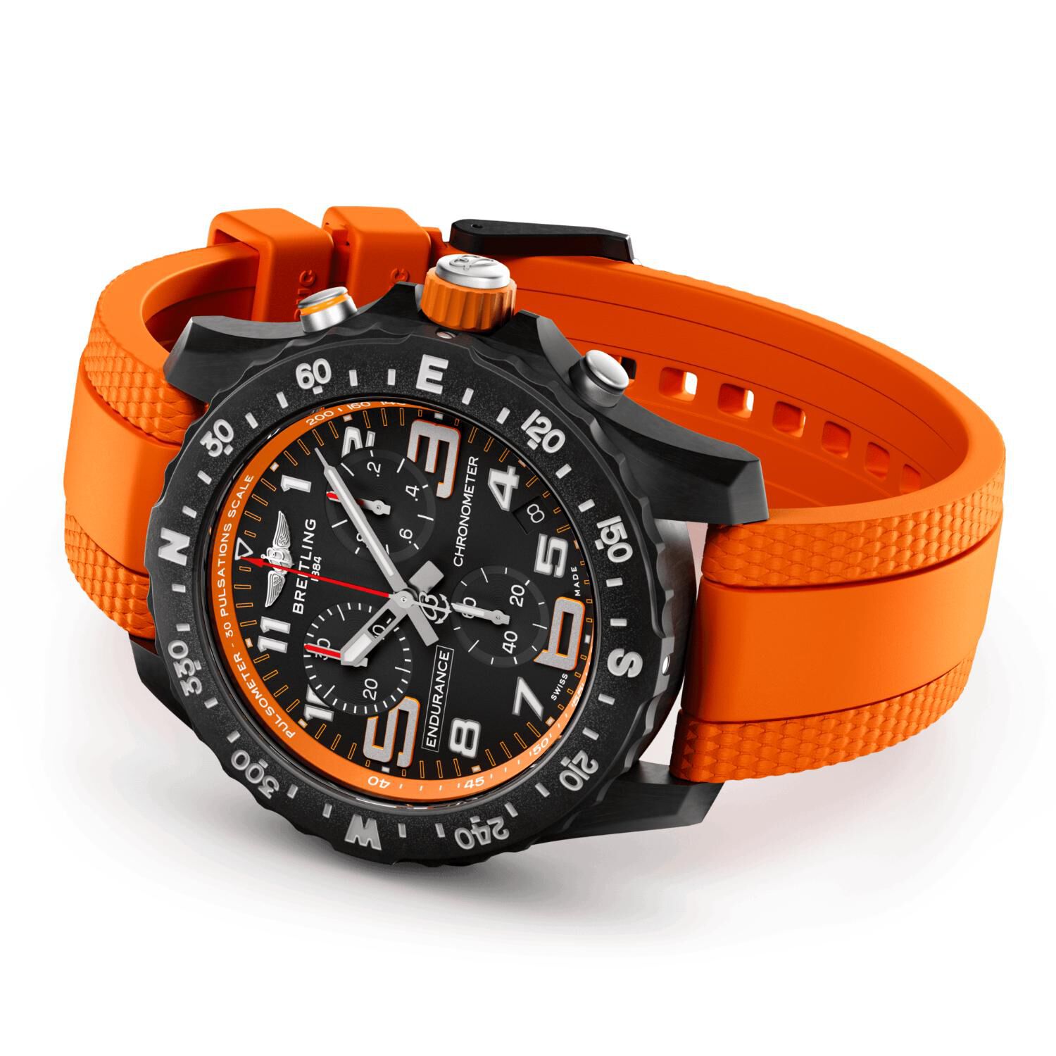 Breitling Endurance Pro 44mm Orange Detail Strap Watch