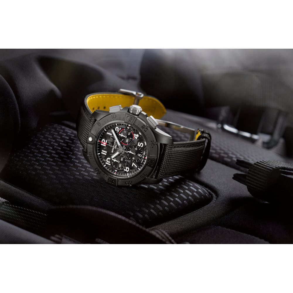 Breitling Avenger B01 Chronograph 44mm Black Dial & Black Ceramic Case & Black Leather Strap Watch image number 5
