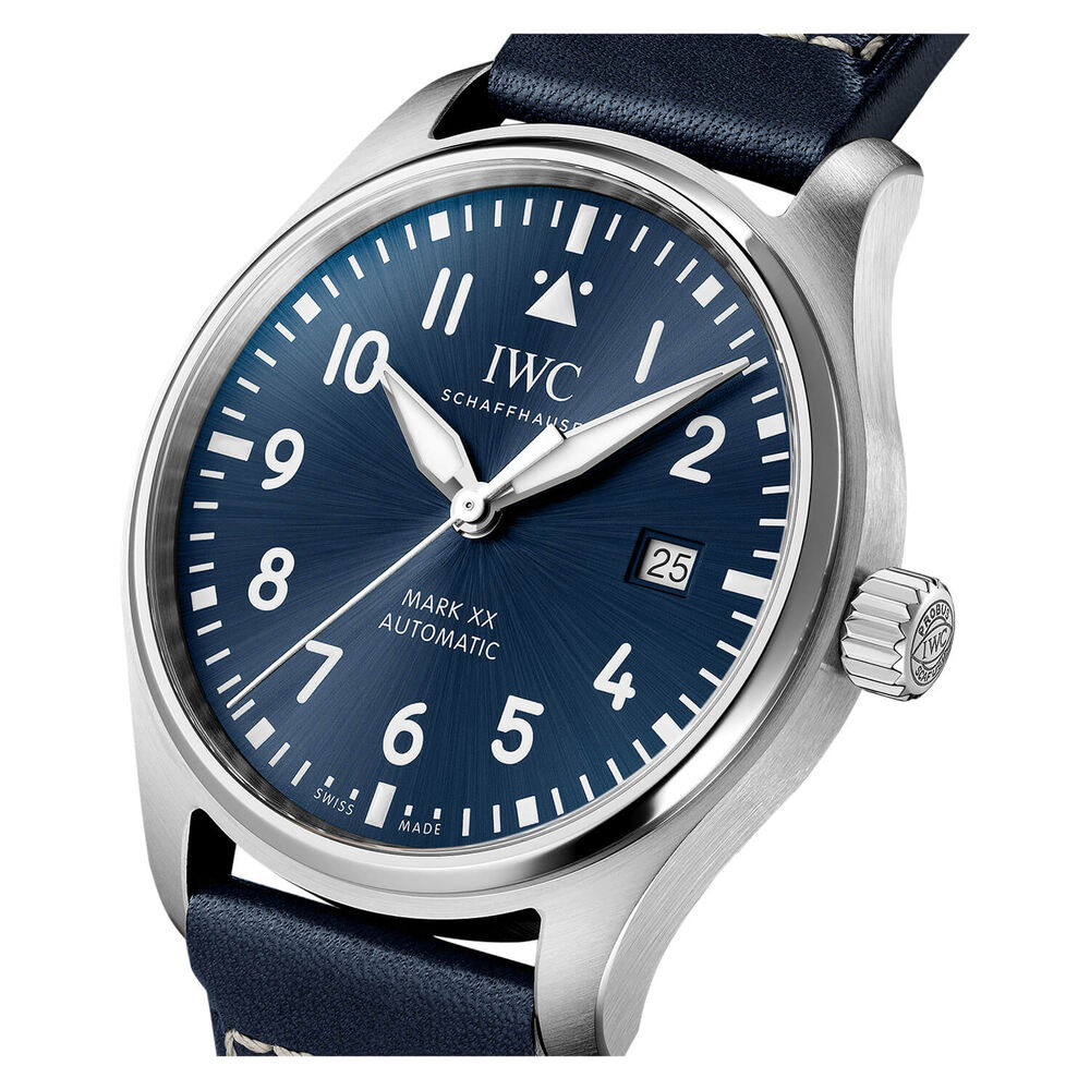 IWC Schaffhausen Pilot's Watch Mark XX Blue Dial Strap Watch image number 1
