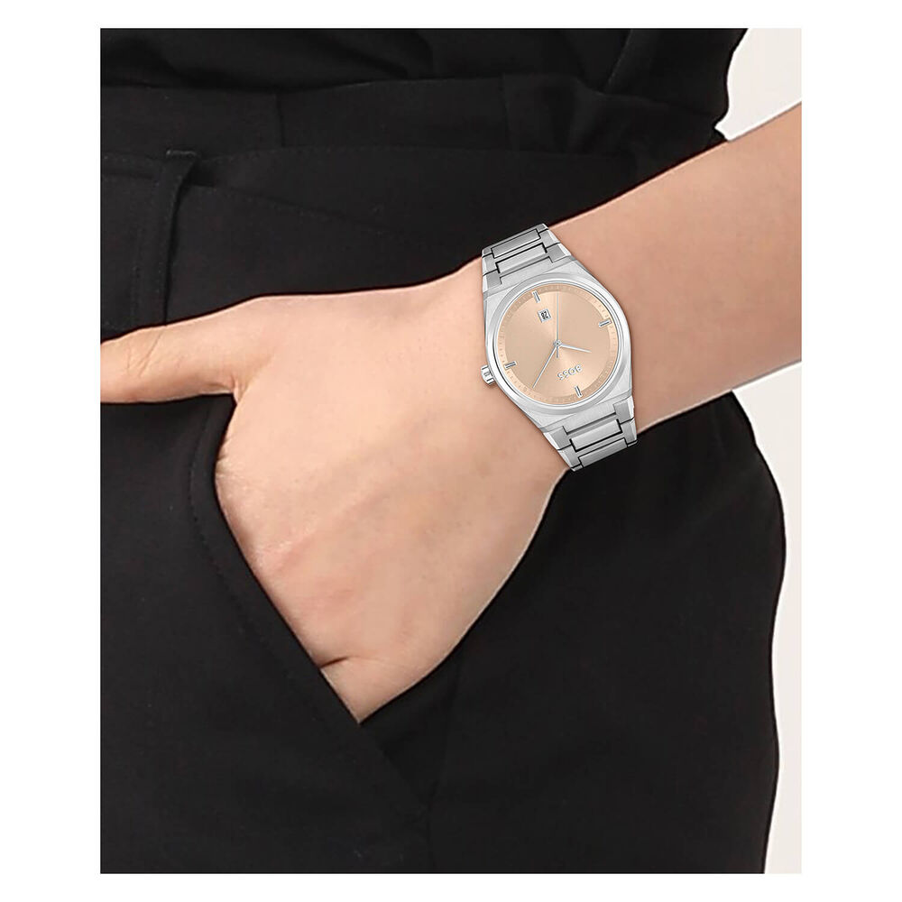 BOSS Steer 36mm Pink Dial Steel Case Watch image number 2