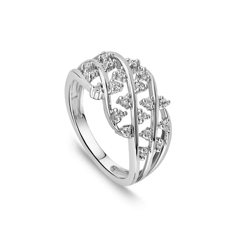 9ct White Gold 0.25ct Diamond Speckle Dress Ring image number 0