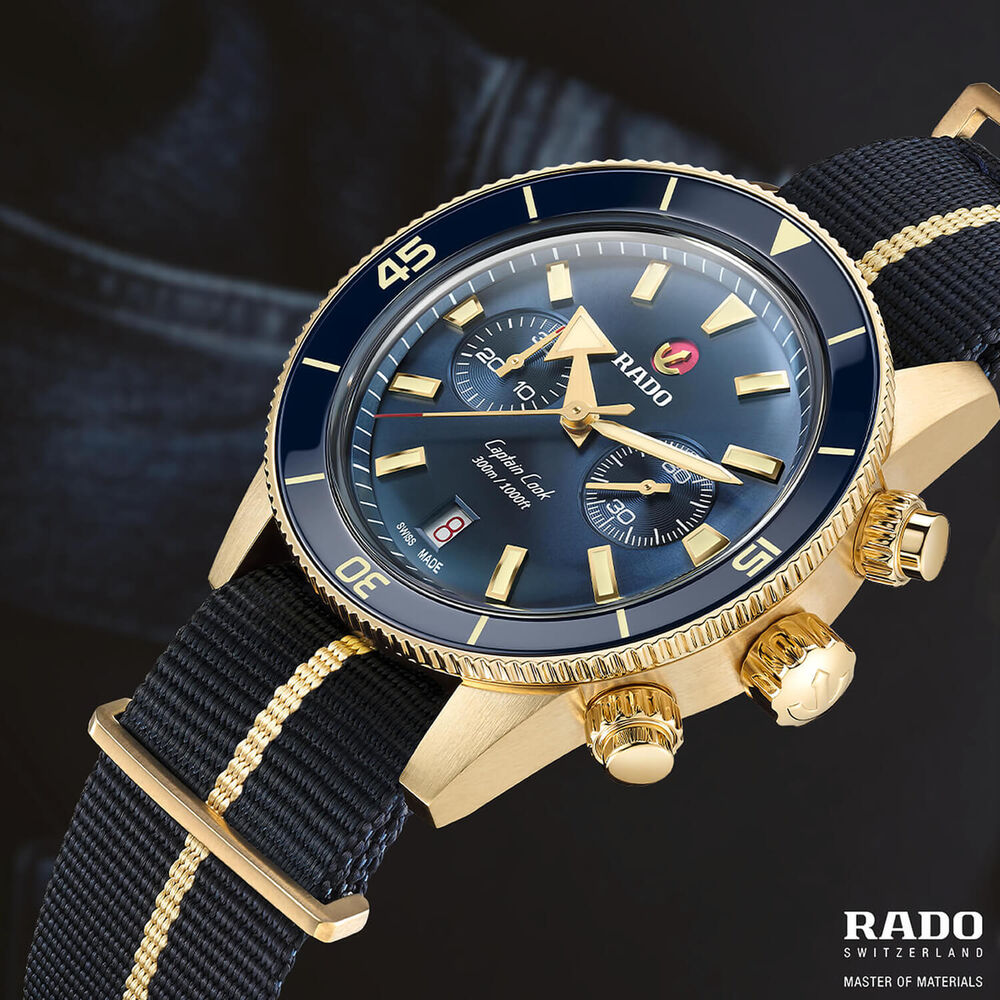 Rado Captain Cook Chronograph 43mm Blue Dial Strap Watch image number 6