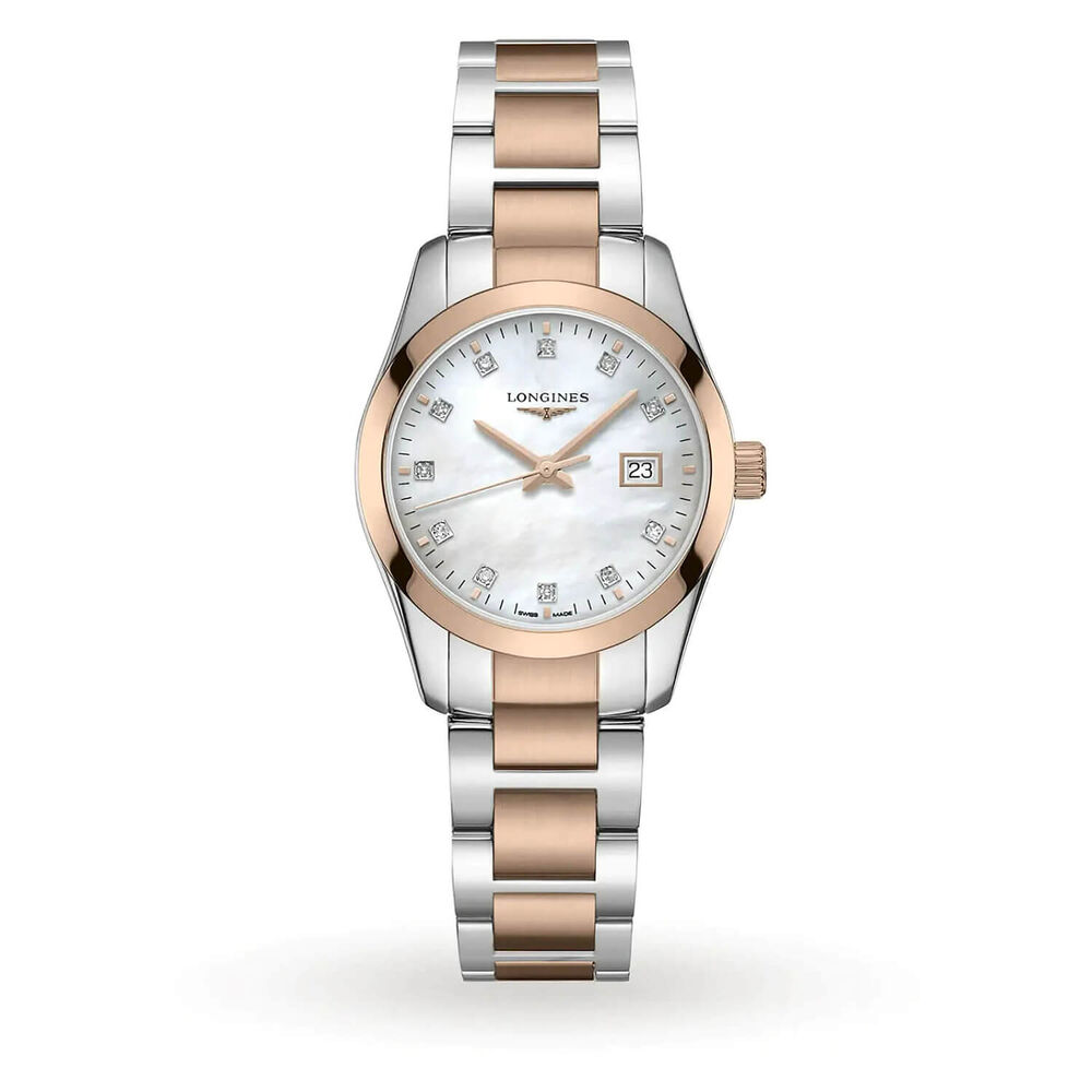 Longines Performance Conquest 29.5mm Silver Dial Rose Gold PVD Bracelet Watch image number 0