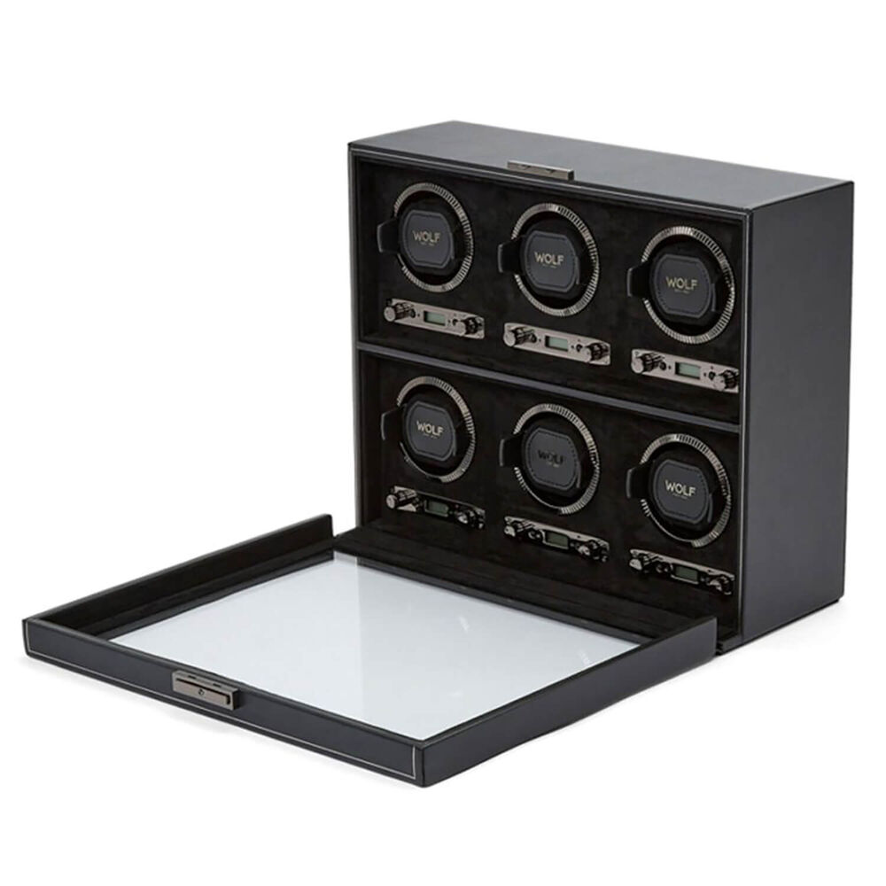 WOLF British Racing 6 Piece Black Watch Winder