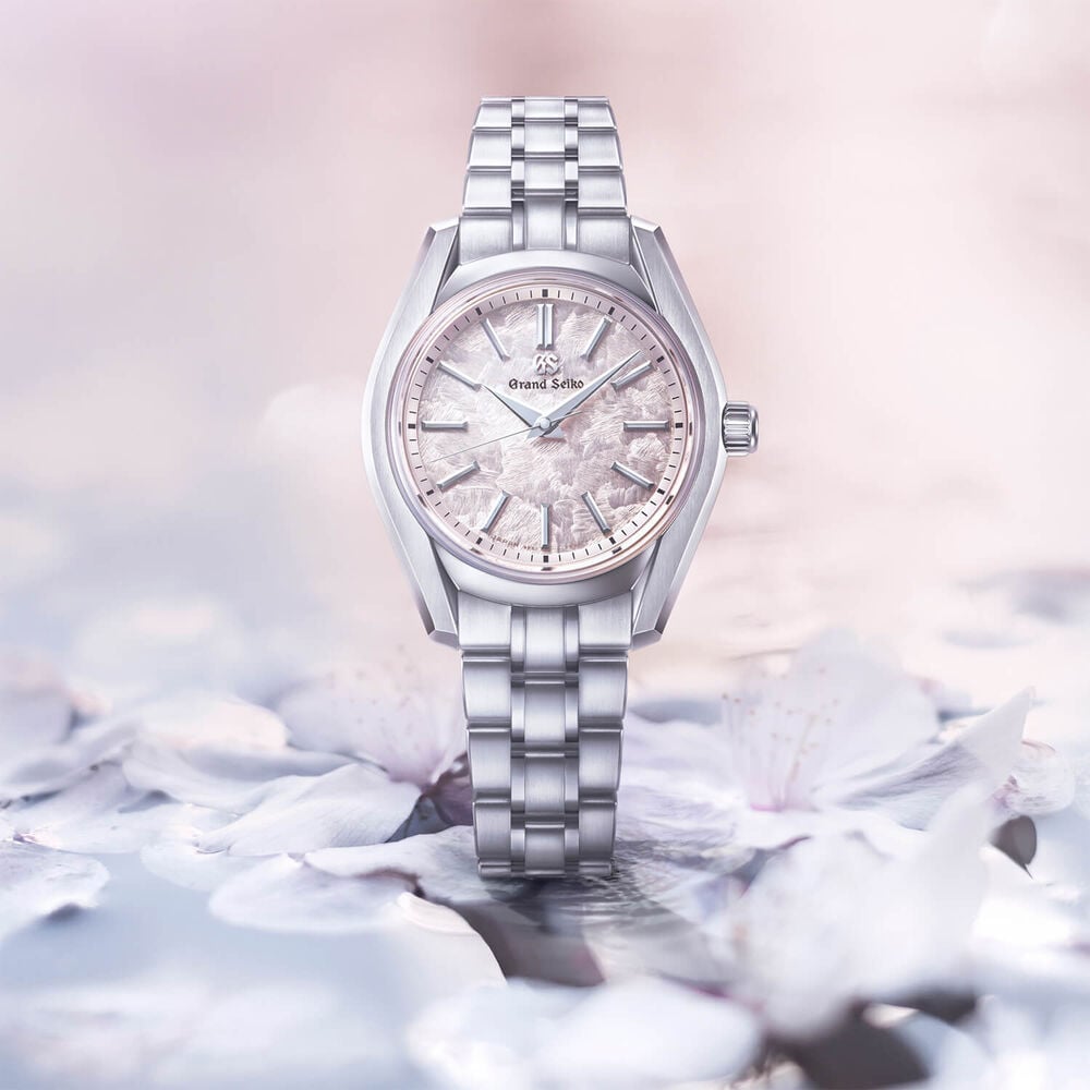 Grand Seiko Cherry Blossom 'Hana-Ikada' 32mm Dial Steel Bracelet Watch