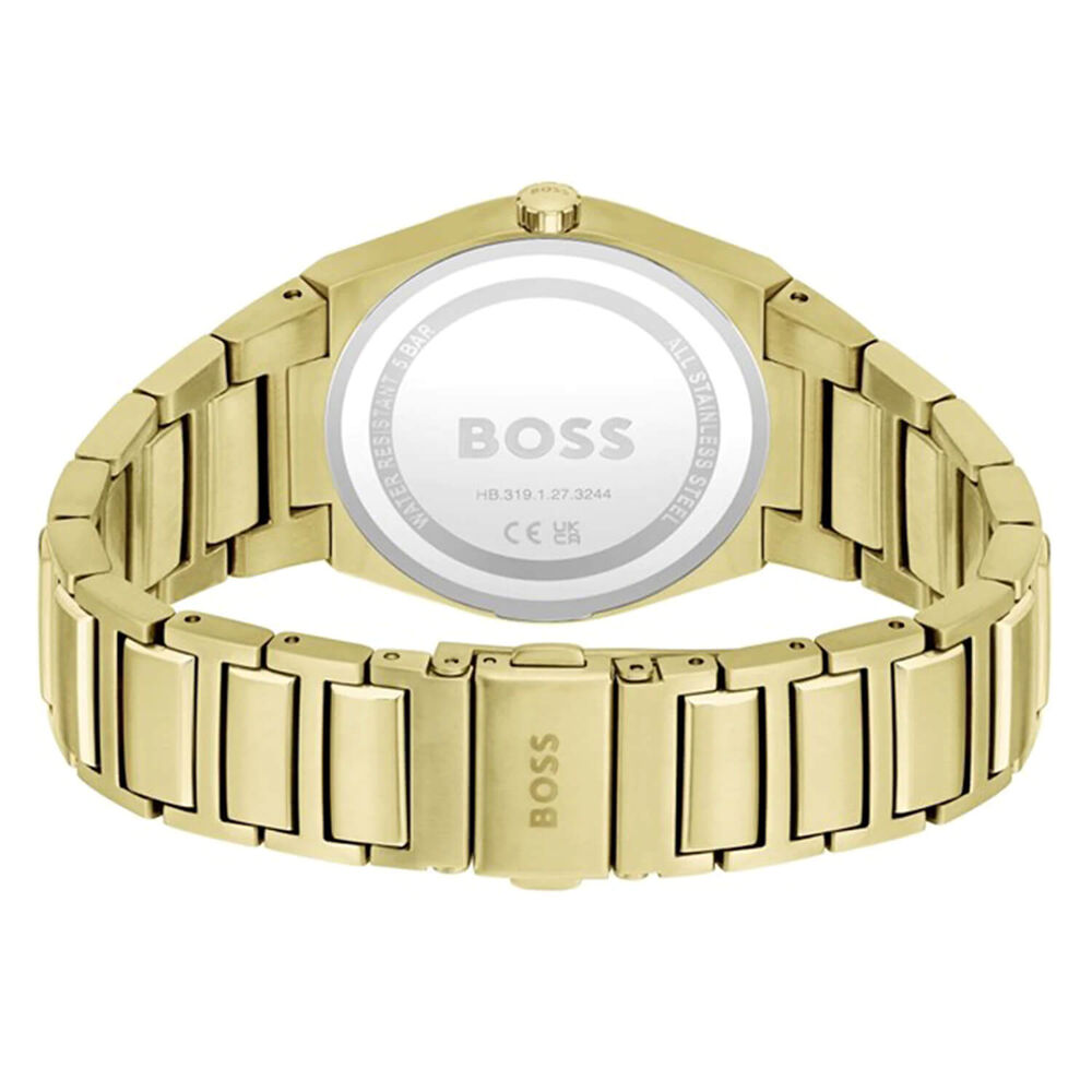 BOSS Steer 36mm Yellow Gold Dial IP Case Watch