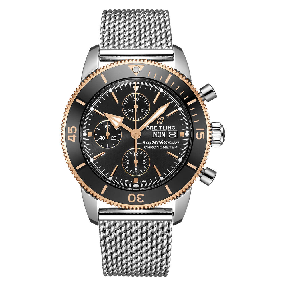 Breitling Superocean Heritage II Black Dial Steel Bracelet Men's Watch