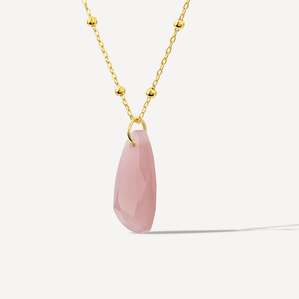 9ct Yellow Gold Peachy Chalcedony Pebble Pendant