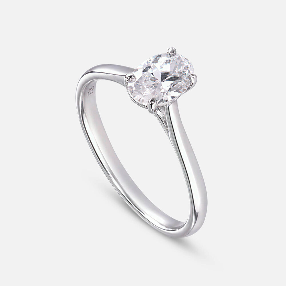 Classic Platinum 0.70ct Oval Diamond Solitaire Ring