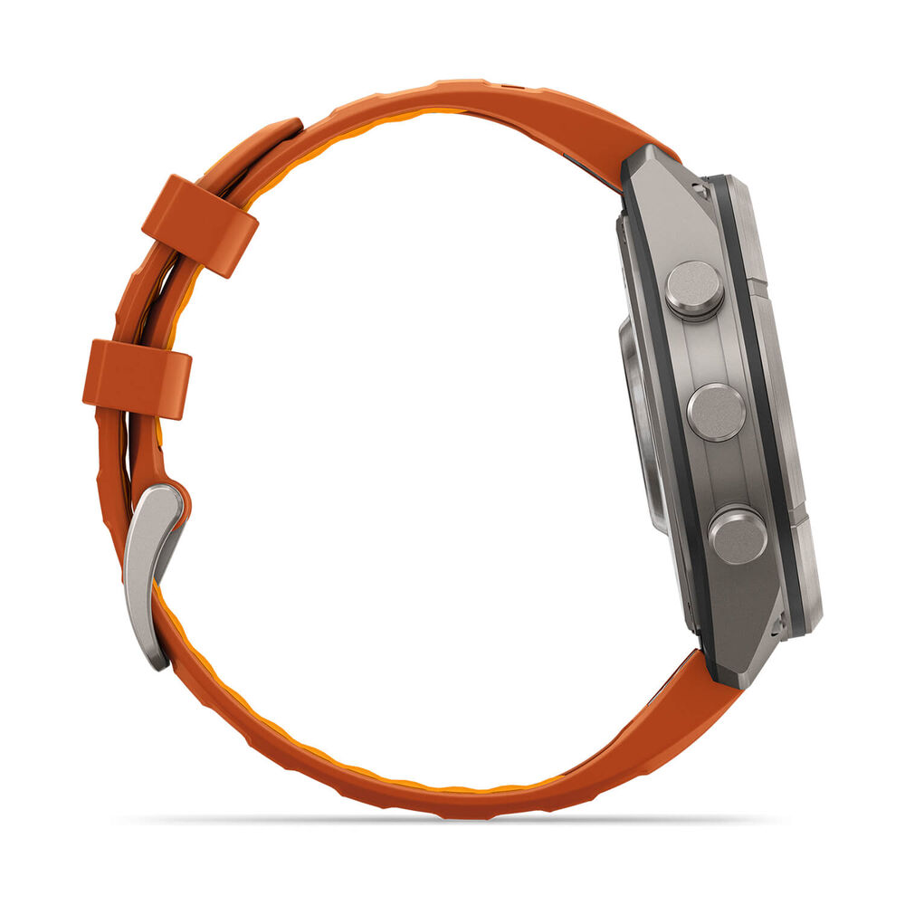 Garmin fenix 9 Pro 47mm Titanium Autumn Orange/Spark Orange Silicone Strap Watch