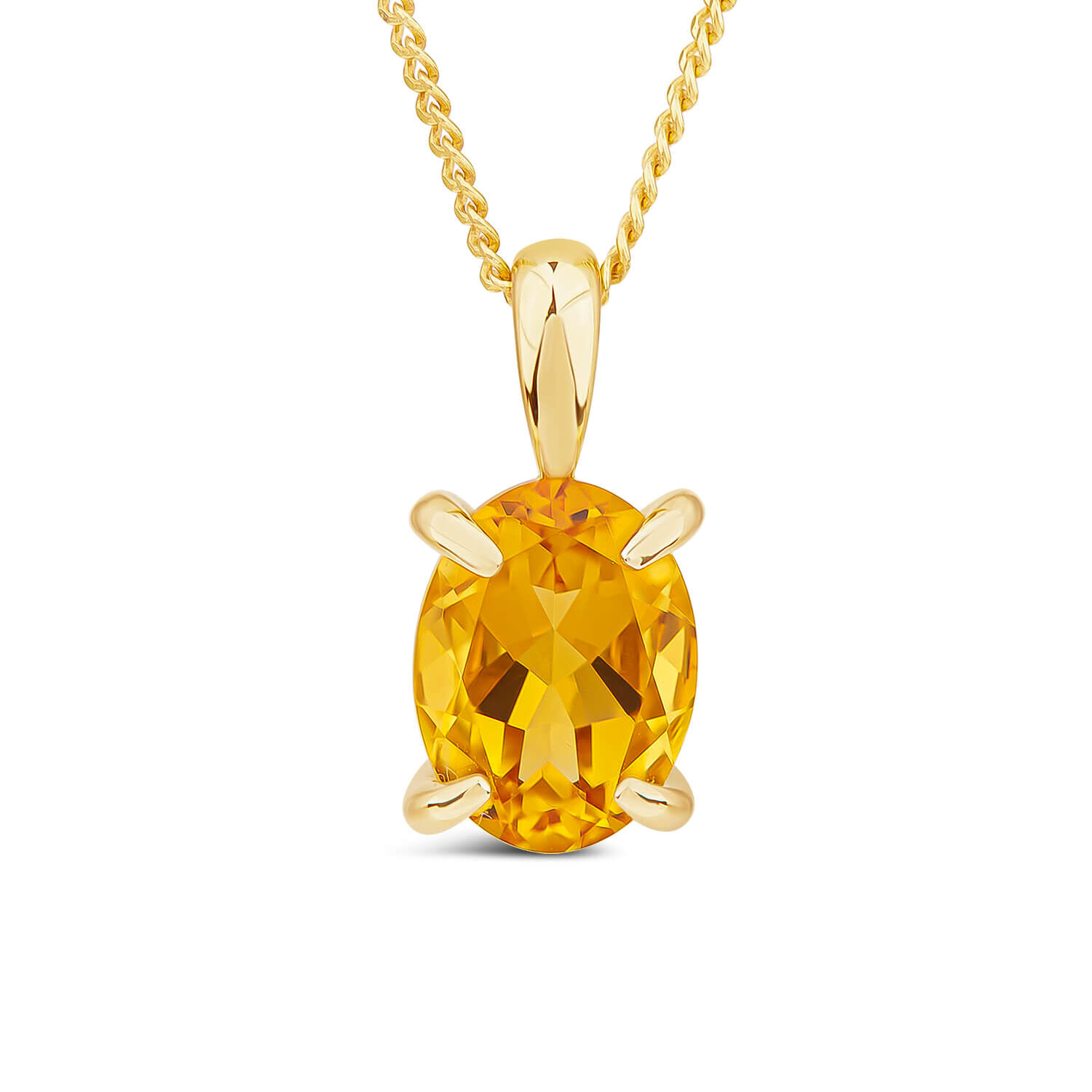Citrine necklace clearance gold