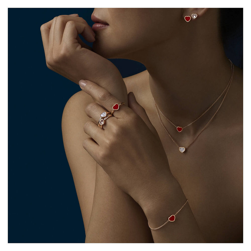 Chopard My Happy Hearts Red 18ct Rose Gold Ring (UK Size L) image number 3