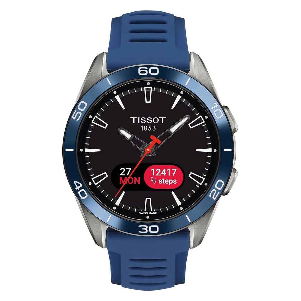 Tissot T-Touch Connect Sport 43.75mm Black Dial Blue Rubber Strap Watch image number 0