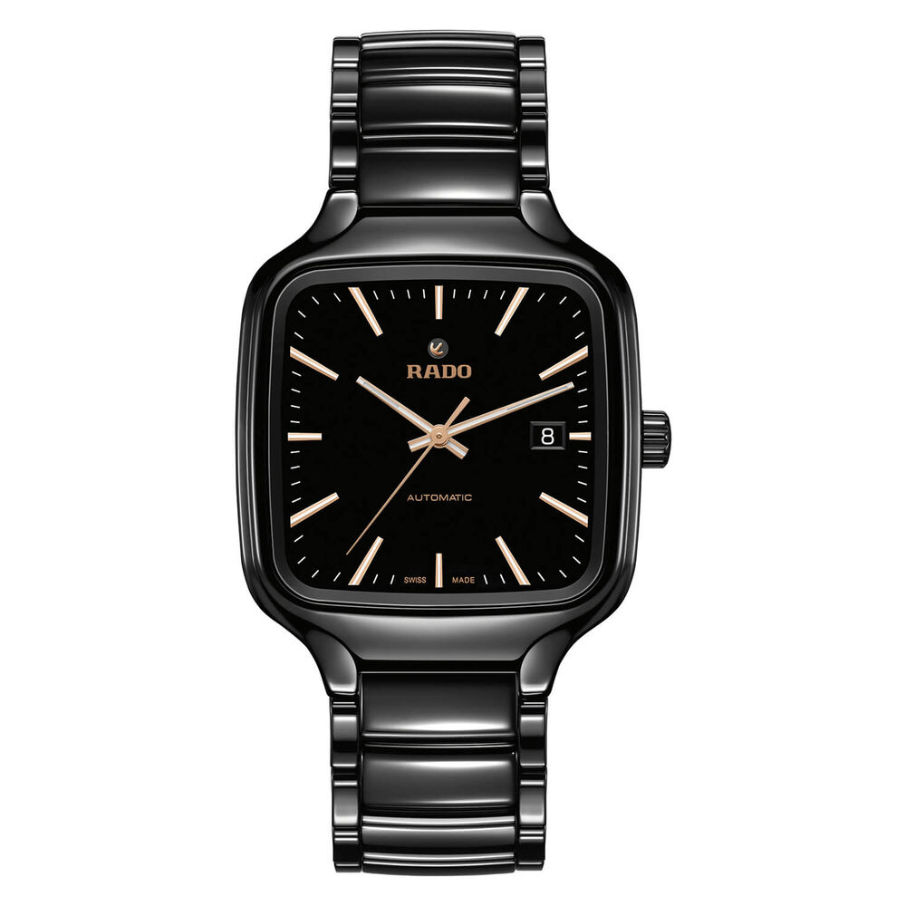 Rado True Square Open Heart Transparent Dark Ceramic Case Unisex Watch