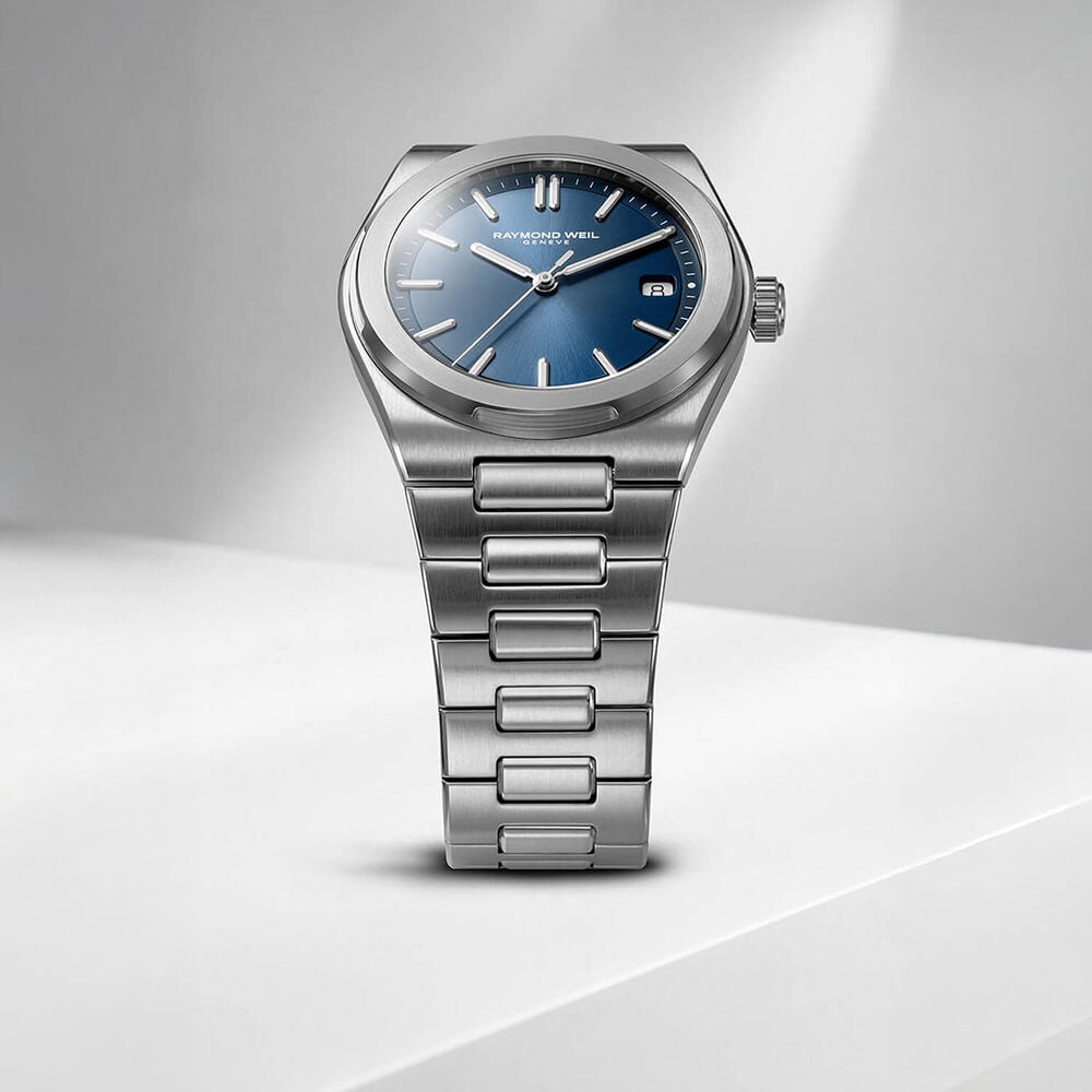 Raymond Weil A.R.T. 38mm Blue Dial Steel Bracelet Watch
