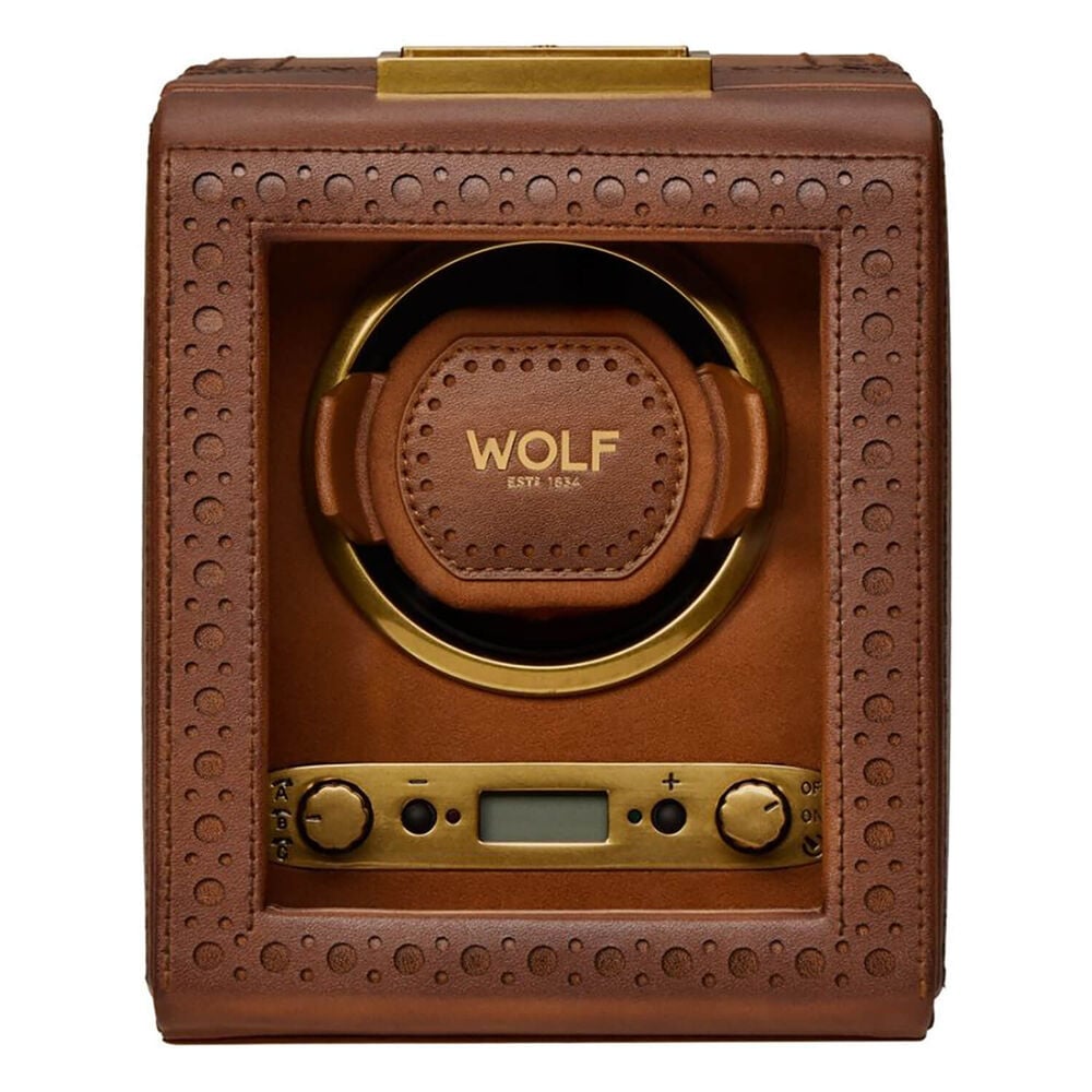 WOLF Brogue Burnished Brown Single Watch Winder