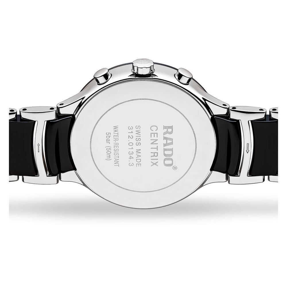 Rado XL Centrix Black Chronograph Black And Steel Bracelet Watch image number 2