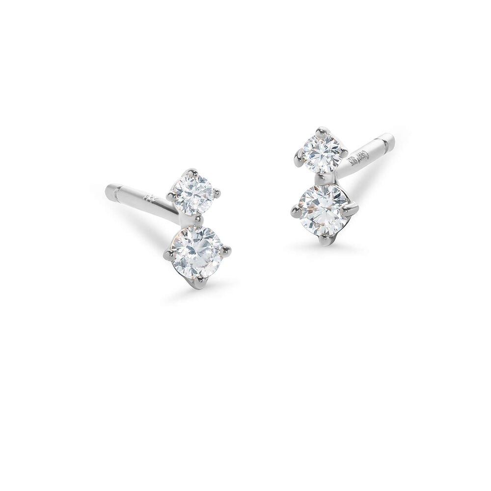 CARAT* London Steff White Gold Finish Cubic Zirconia Stud Earrings