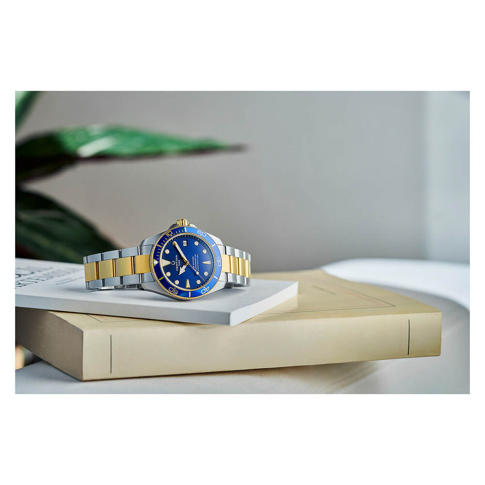 Certina DS Action Diver 38mm Blue Dial Yellow Gold & Steel Bracelet Watch