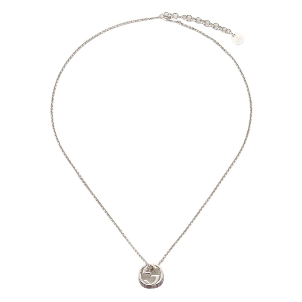 Gucci Web Sterling Silver Red & Green Enamel Pendant Necklace