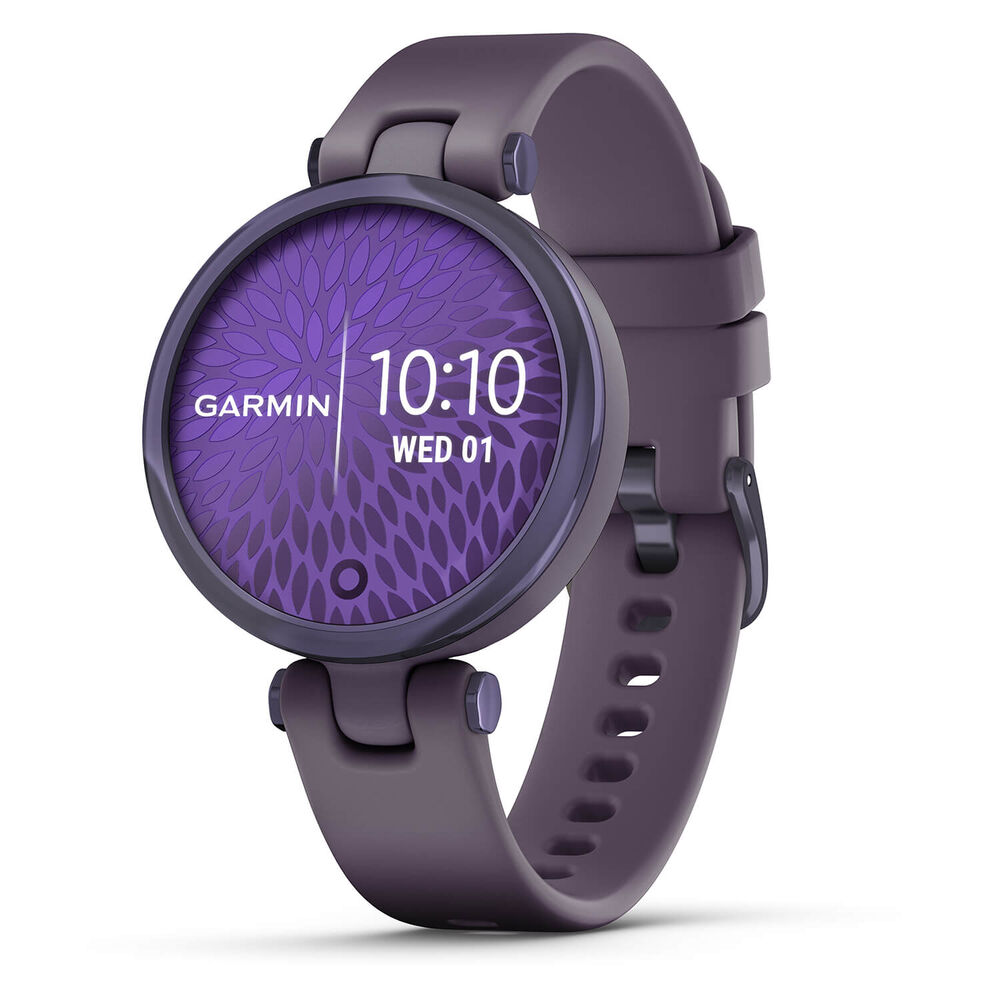 Garmin Lily Sport Midnight Orchid Bezel Deep Orchid Case Silicone Strap Watch