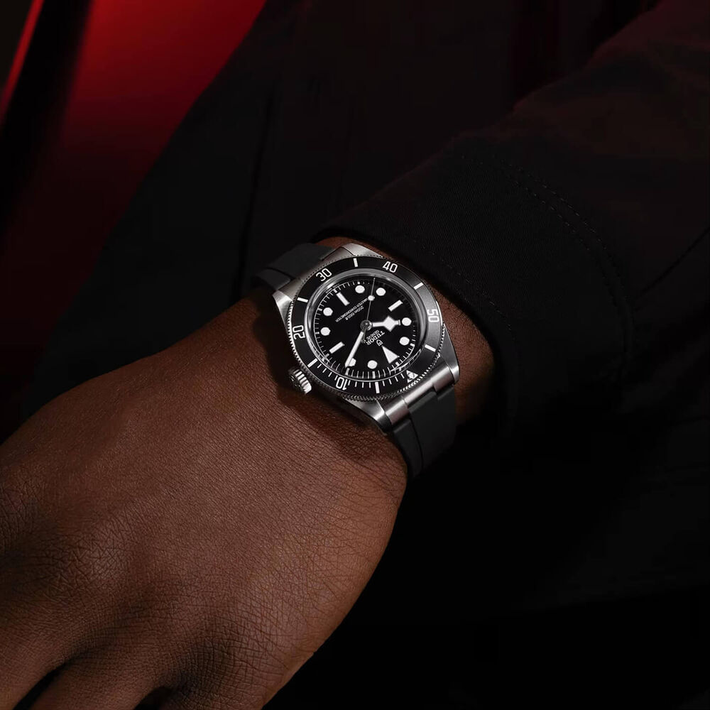 TUDOR Black Bay 41 Black Dial & Bezel Rubber Strap Watch