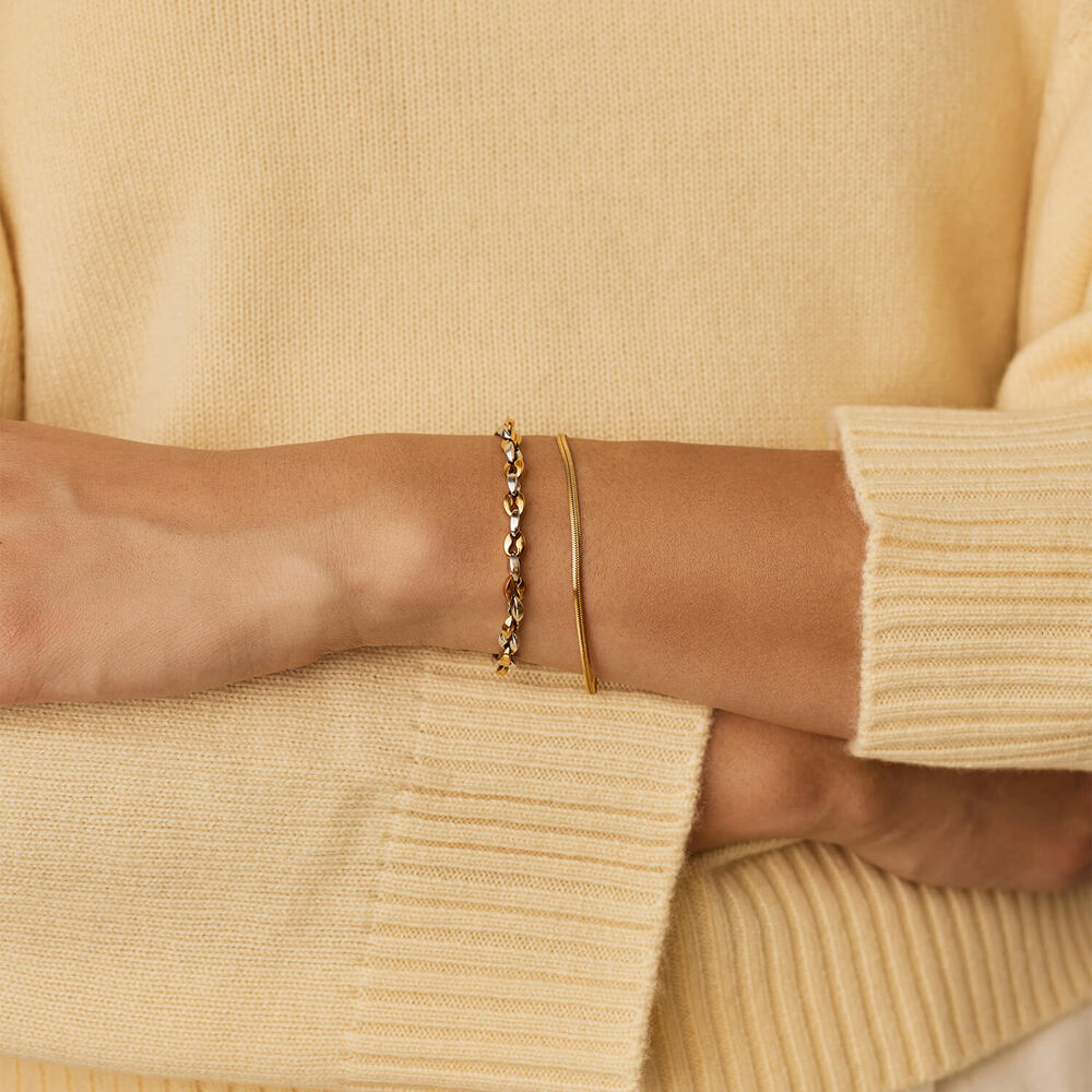 Missoma 18ct Gold & Platinum Plated Steel Mariner Chain Bracelet