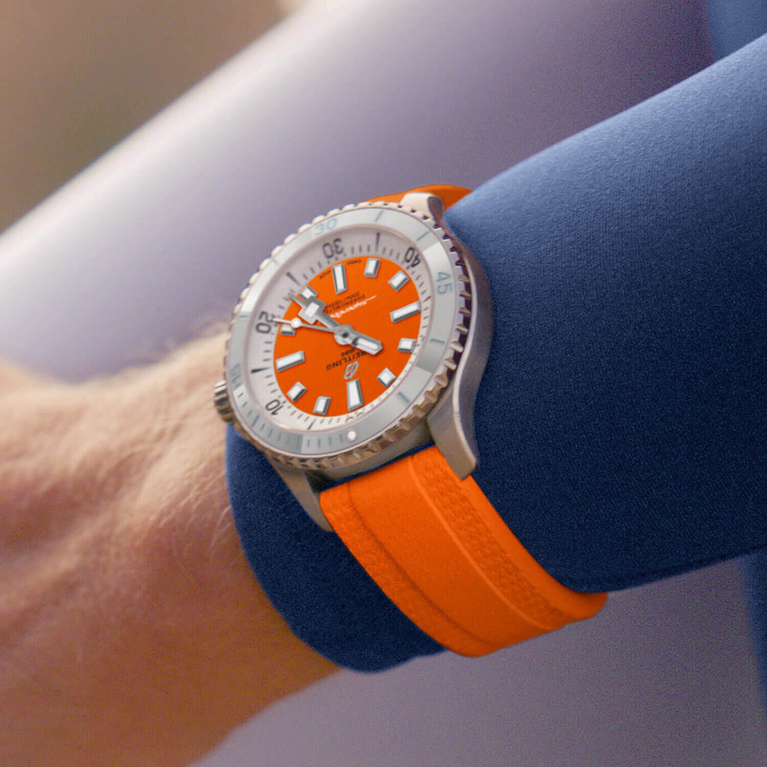 Breitling superocean orange sale dial
