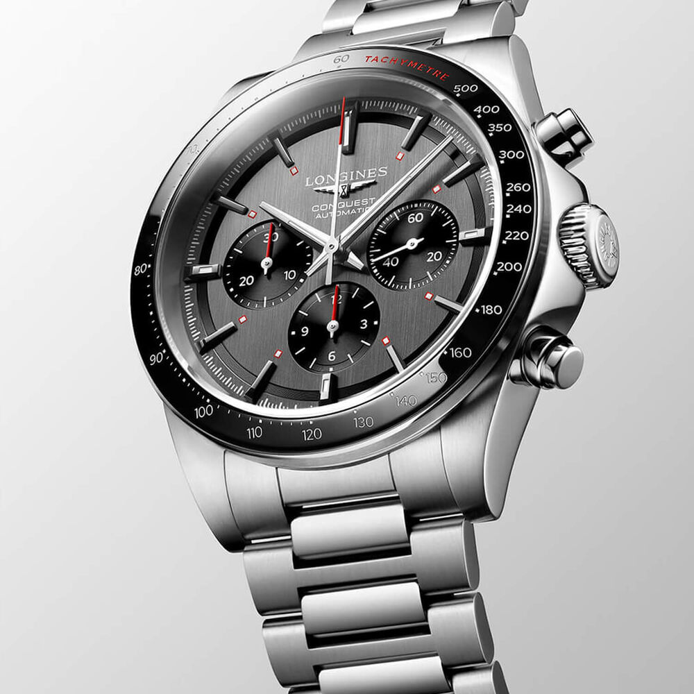 Longines Conquest Chrono Ski Edition 42mm Anthracite Dial Steel Bracelet Watch image number 2