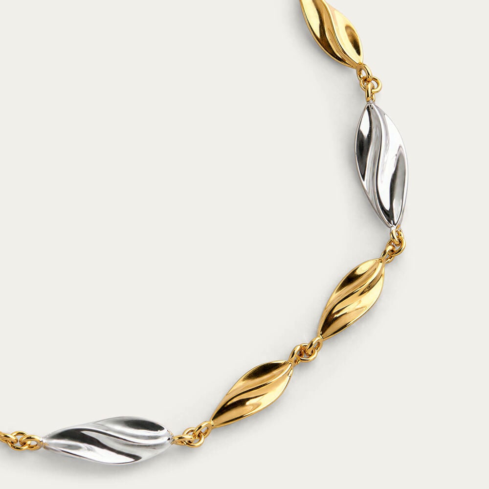 Sterling Silver Two Tone Twist Link Bracelet