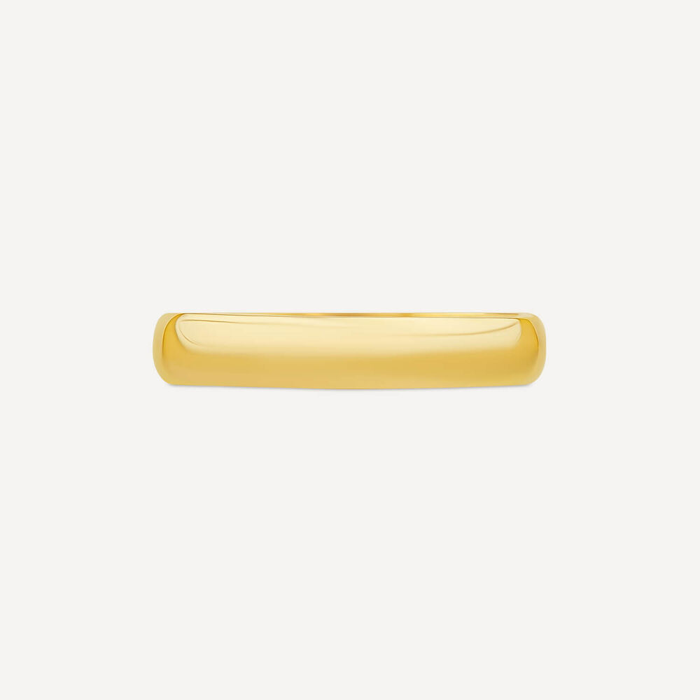 18ct Yellow Gold 3mm Plain D-Shape Wedding Ring image number 1