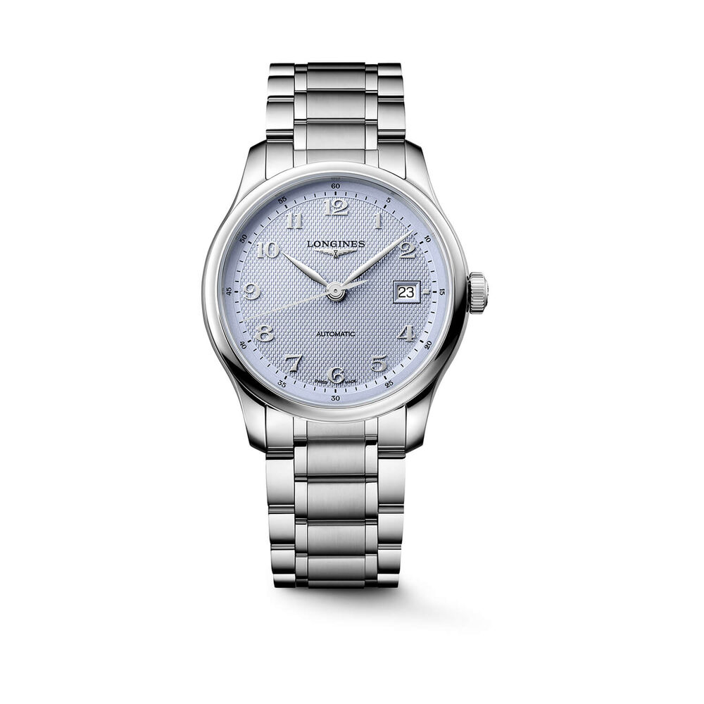 Longines Master Collection 39mm Light Blue Barleycorn Dial Steel Bracelet Watch
