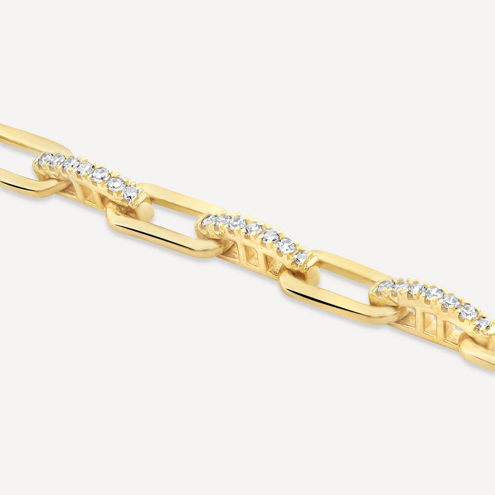 9ct Yellow Gold 0.40ct Diamond Paperlink Bracelet image number 2