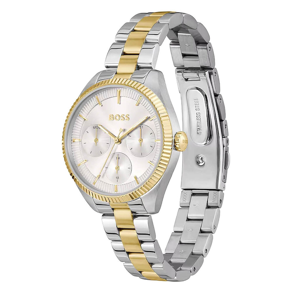 BOSS Sage Sport 34mm Silver Dial Two Tone Steel Bracelet Watch image number 2