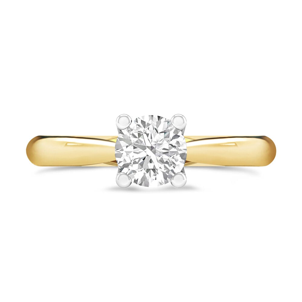 18ct Yellow Gold 1.00ct Round Diamond Orchid Setting Ring